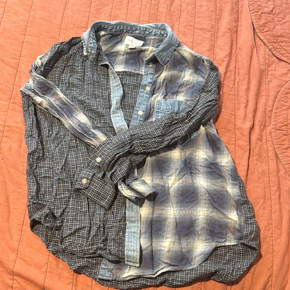 Men's Blue Plaid Shirt